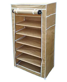 Fabura Multipurpose Rack With 7 Compartments And Cover - Beige
