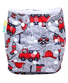1st Step Adjustable Reusable Diaper With Diaper Liner Vehicle Print - Grey