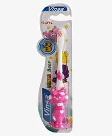 Passion Petals Bear Design Toothbrush - Pink