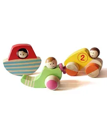Shumee Wooden Vehicle Set Pack of 3 - Multicolor 