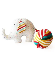 Shumee Elephant and Ball Rattle Plush Toy - Multicolor