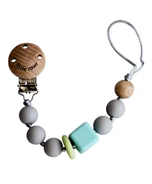 Little Rawr Silicone Pacifinder Beads with Clip Holder - Grey