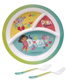 Dora Print Kids Feeding Set of 3 - Multicolour