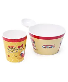 Disney Mickey Mouse And Friends Bowl & Tumbler Glass Set - Yellow