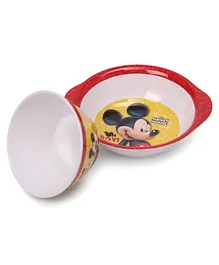Disney Mickey Mouse And Friends Print Servewell Ear Bowl and Cone Bowl - Red Yellow