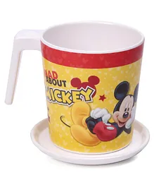 Servewell Mickey Mouse Print Mug and Luna Coaster Set - Yellow