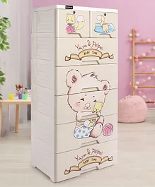 Babyhug  6 Layer storage cabinet Teddy Print - Cream