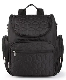 Bagsfinitee Premium Quilted Diaper Bag With Changing Mat & Bottle Cover - Black