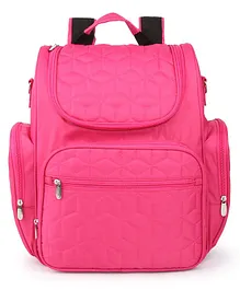 Bagsfinitee Premium Quilted Diaper Bag With Changing Mat & Bottle Cover - Pink