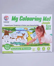 Ratnas DIY Colouring Mat With Sketch Pens Jungle Theme  - Multicolour