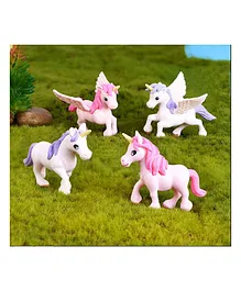 Skylofts Cute Unicorn Miniatures Garden Decoration Gifts - Pack of 4