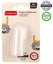 Babyhug Transparent Silicone Finger Brush - White