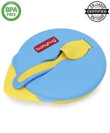 Babyhug Suction Bowl with Spoon - Yellow Blue