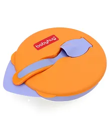 Babyhug Suction Bowl with Spoon - Purple Orange