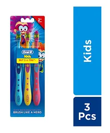 Oral-B Kids Extra Soft Toothbrush Pack of 3 - Multicolor