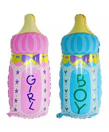 Ziory Baby Shower Large Size Foil Balloons Pack of 2 - Pink & Blue