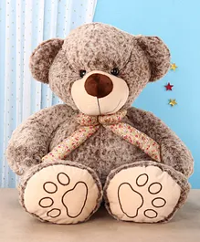 Dimpy Stuff Teddy Bear With Printed Muffler Brown - Height 90 cm 