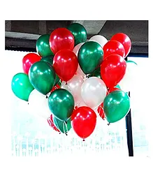 Balloon Junction Christmas Party Decoration Balloons White Red & Green - Pack Of 51