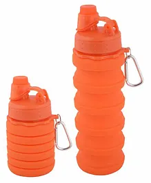 Yellow Bee Collapsible Silicone Water Bottle Orange - 600 ml