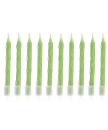 Party Anthem Spiral Candles Green - 10 Pieces