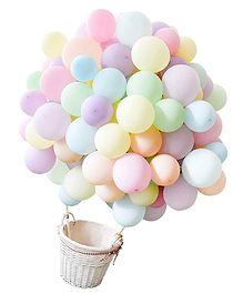 Party Anthem Pastel Shade Latex Balloons Pack Of 50 - Multicolor