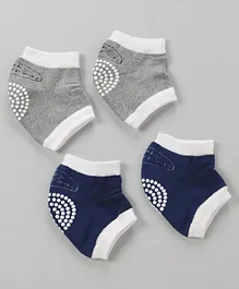 Anti-Slip Baby Knee Pads Pack Of 2 - Grey & Blue