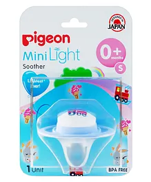 Pigeon Minilight Soother Small Size Train  Print - Blue