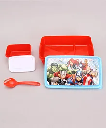 Marvel Avengers Lunch Box With Fork Spoon (Colour May Vary)