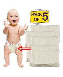 Bembika 4-Layer Cotton Nappy Inserts Pack of 5 - Cream