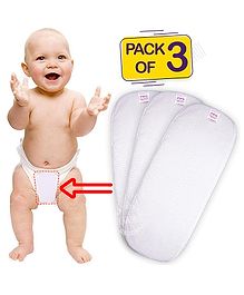 Bembika 3-Layer Cotton Nappy Inserts Pack of 3 - White