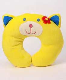 Play Toons Neck Support Pillow Kitty Design - Yellow