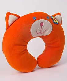 Play Toons Neck Support Pillow Kitty Design - Orange