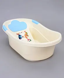 Medium Size Baby Bath Tub with Sea Animal Print - Blue White (Print May Vary)