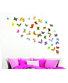 Syga Decorative Butterfly Wall Sticker Pack Of 42 - Multicolor