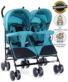 Babyhug Deuce Twin Stroller - Green