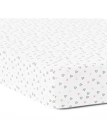 The White Cradle Pure Organic Cotton Fitted Crib Sheet - White Pink