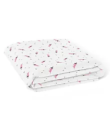 The White Cradle Organic Cotton Fitted Crib Sheet Puppy Print - White Pink