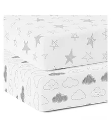 The White Cradle Organic Cotton Fitted Crib Sheet Pack of 2 - White
