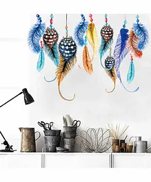 Syga Luvky Feather PVC Vinyl Wall Sticker - Multicolor
