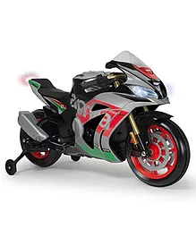 Injusa Aprilia Battery Operated Motorcycle For Kids - Silver & Black