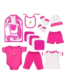 VParents Honey Punch New born Baby Gift Set Pink - Pack of 13