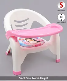 Light Weight Chair With With Detachable Food Tray Cartoon Print Pink (Print May Vary)