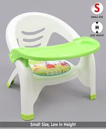Light Weight Chair With With Detachable Food Tray Bunny Print - Green