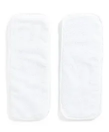 Polka Tots Microfiber Reusable 3 Layer Cotton Liner Inserts Pack of 2 - White