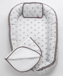 Babyhug Premium 5 Piece Baby Nest Gadda Set With Diaper Changing Mat  - Grey