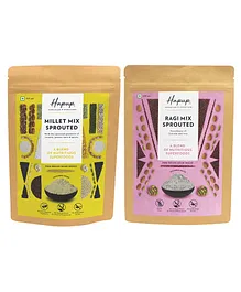 Hapup Ragi Mix Sprouted & Millet Mix Sprouted Combo Pack of 2 - 250 gm Each