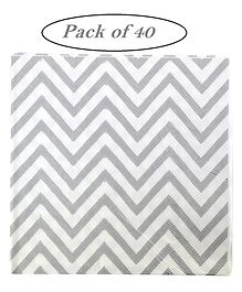 Party Anthem Chevron Paper Napkins Silver - Pack of 40 Sheets