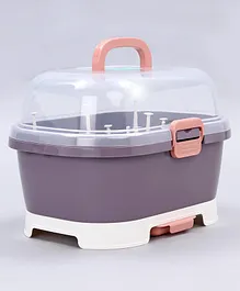 2 in 1 Baby Bottle Drying Rack With Storage Box - Purple