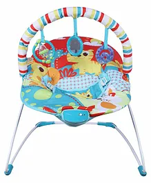 Mastela Soothing Vibration Bouncer With Toy Bar - Blue Green