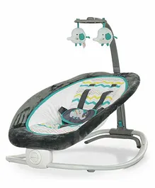 Mastela Fold Up Rocker with Hanging Toys - Grey Green